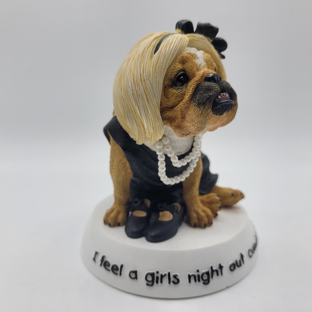 Charming Bulldog Figurine with Pearls